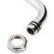 A stainless steel Equip by T&S 6" swing nozzle with a metal pipe.
