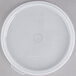 A white plastic Cambro lid for a round crock.