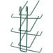 A green wire rack with six prongs.