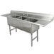 Advance Tabco FC-3-2030-20RL Three Compartment Stainless Steel Commercial Sink with Two Drainboards - 100" Main Thumbnail 1