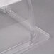A clear plastic cover for rectangular food display baskets.