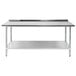 Advance Tabco FLAG-306-X 30" x 72" 16 Gauge Stainless Steel Work Table with 1 1/2" Backsplash and Galvanized Undershelf Main Thumbnail 3