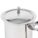 A Thunder Group stainless steel server with a closed handle and lid.