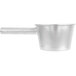 A silver metal Vollrath aluminum dipper with a handle.