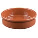 A brown Libbey Terracotta cazuela bowl on a white background.