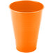 An orange plastic cup.