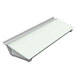A white rectangular Quartet glass dry erase board with a metal base.