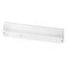 A white Ledu under-cabinet fluorescent fixture with a white rectangular shape and plastic cover.