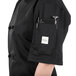 Mercer Culinary Millennia® M60014 Unisex Black Customizable Short Sleeve Cook Jacket with Cloth Knot Buttons Main Thumbnail 3