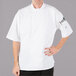 Mercer Culinary Millennia Air® M60019 Unisex Lightweight White Customizable Short Sleeve Cook Jacket with Full Mesh Back Main Thumbnail 3