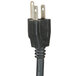 A black power cord with a metal plug.