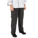 Mercer Culinary Millennia® M60030 Black Unisex Chalk Stripe Cook Pants Main Thumbnail 1