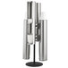 A Vollrath stainless steel cup dispenser stand with white cups on it.