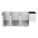 A Vollrath stainless steel wall mount / countertop lid holder with straw holder.