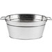 An American Metalcraft stainless steel party tub with hammered details and handles.