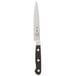 A Mercer Culinary Renaissance forged utility knife with a black handle and white blade in a white box with black text.