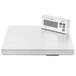A Cardinal Detecto stainless steel electronic pizza scale on a white surface.