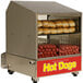 A Benchmark USA hot dog steamer filled with hot dogs and buns.