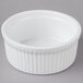 Acopa 10 oz. Round Bright White Fluted Porcelain Souffle / Creme Brulee Dish - 24/Case Main Thumbnail 3