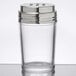 An American Metalcraft clear glass spice shaker with a stainless steel lid.