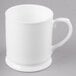 A white Reserve by Libbey bone china coffee mug with a handle.