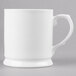 A white Reserve by Libbey bone china coffee mug with a white handle.