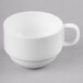 A white Reserve by Libbey bone china cup with a handle.