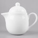 A white Reserve by Libbey bone china teapot with a lid.