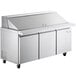 Avantco SS-PT-71M-HC 70" 3 Door Mega Top Stainless Steel Refrigerated Sandwich Prep Table Main Thumbnail 3