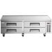 An Avantco stainless steel refrigerated chef base with four drawers.