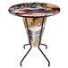 A Holland Bar Stool Indian Motorcycle bar height pub table with a motorcycle design on it.