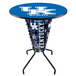 A Holland Bar Stool University of Kentucky round bar table with a blue surface and white UK logo on a blue and white banner.