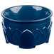 A dark blue Dinex Fenwick insulated bowl with a decorative pattern.