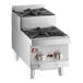 A silver stainless steel Cooking Performance Group countertop range with two burners.