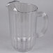 A clear plastic Rubbermaid Bouncer Pitcher with a handle.