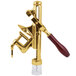 A brass-plated Franmara Bar-Pull wine opener with a wooden handle.