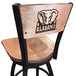 Holland Bar Stool L03830BWMedMplAAL-EleMedMpl Black Steel University of Alabama Laser Engraved Bar Height Swivel Chair with Maple Back and Seat Main Thumbnail 3