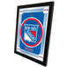 A white framed mirror with the New York Rangers logo.