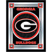 A black and silver framed mirror with a red and black University of Georgia logo.