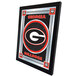 A black and silver framed University of Georgia Bulldogs mirror with the logo in the center.