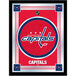 A white framed mirror with a red and blue Washington Capitals logo.