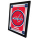 A white framed mirror with the Washington Capitals team logo in red and blue.