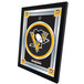 A black and gold framed mirror with the Pittsburgh Penguins team logo.