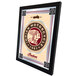 A white framed mirror with an Indian Motorcycle logo.