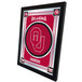 A white framed mirror with the University of Oklahoma logo.
