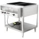 A stainless steel Vollrath ServeWell electric hot food table with two pans.