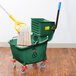 Lavex Janitorial 35 Qt. Green Mop Bucket & Side Press Wringer Combo Main Thumbnail 1