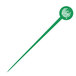 A green stick with a white logo.