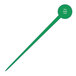 A green plastic stick with a green circle on the end.