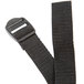 A black strap with a metal buckle on it.